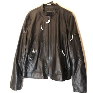 $1690 msrp John Varvatos black leather jacket